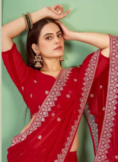 JAYSHREE 2237 COLOUR’S 2237A TO 2237D DESIGNER GEORGETTE SAREE WHOLESALER IN INDIA